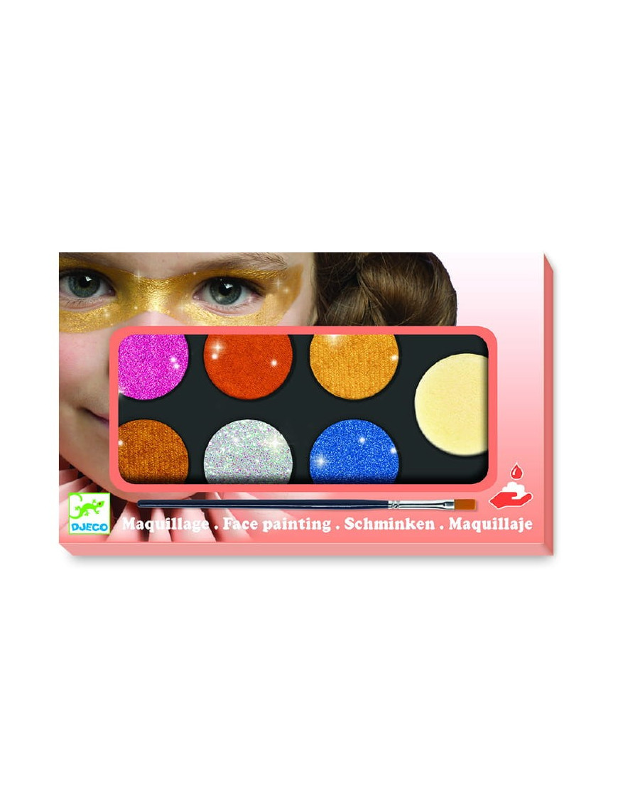 Djeco, Farby do malowania twarzy METALLIC - 6 kolorów