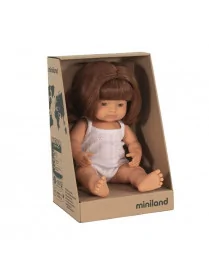 Miniland, Lalka dziewczynka Europejka Rude włosy, 38cm