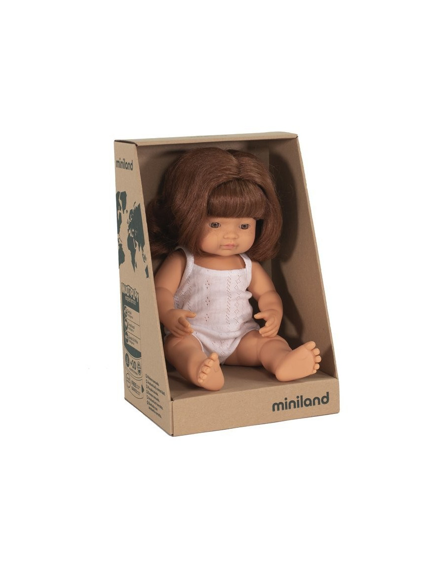 Miniland, Lalka dziewczynka Europejka Rude włosy, 38cm