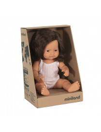 Miniland, Lalka dziewczynka Europejka Brązowe włosy, 38cm