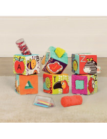 B. Toys, aBc Block Party – klocki materiałowe z sorterami