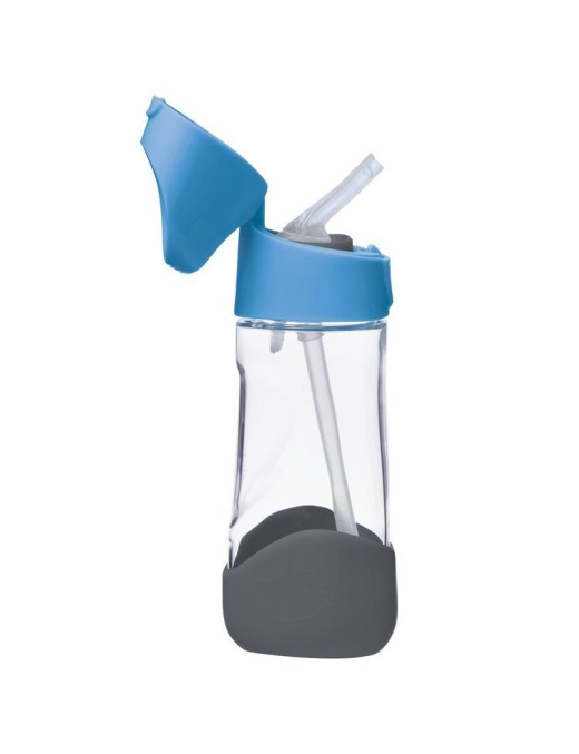 B. Box, Butelka tritanowa ze słomką 450 ml, Blue Slate