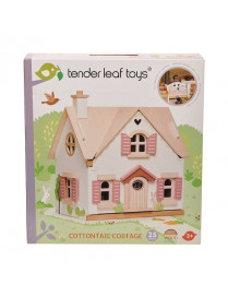 Tender Leaf Toys, Drewniany dwupiętrowy domek dla lalek z wyposażeniem