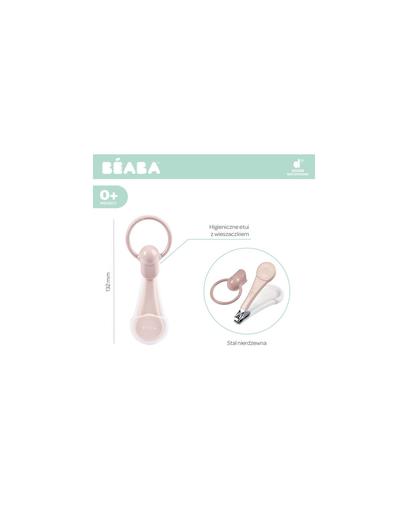 Beaba Cążki do paznokci w etui Old Pink Beaba Cążki do paznokci w etui Old Pink