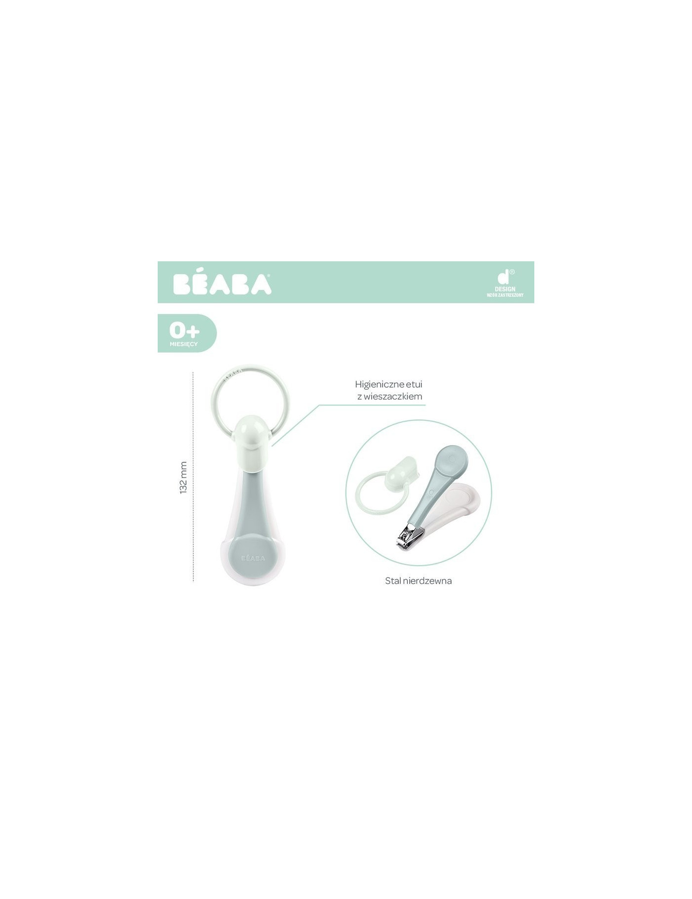 Beaba Cążki do paznokci w etui Green Blue