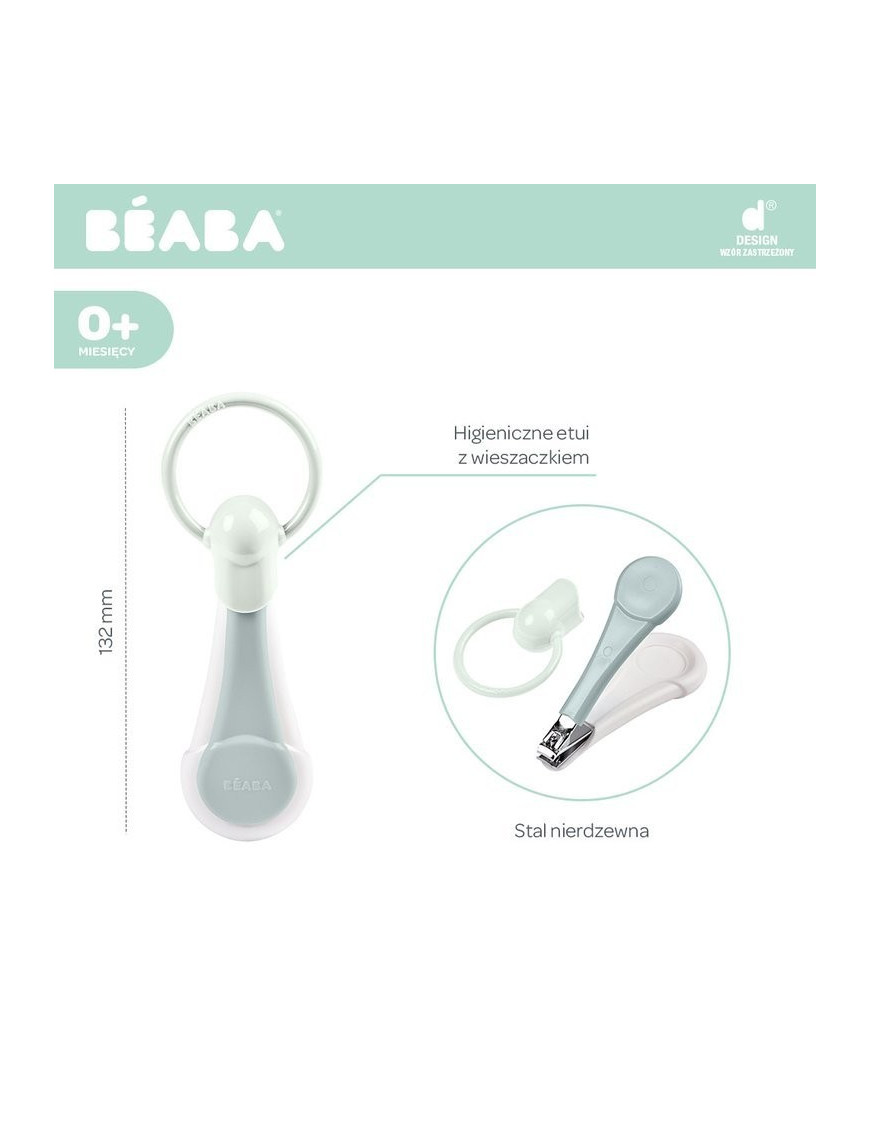 Beaba Cążki do paznokci w etui Green Blue