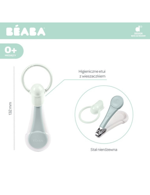 Beaba Cążki do paznokci w etui Green Blue