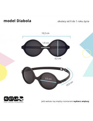 KiETLA, Okulary przeciwsłoneczne Diabola, 0-1, Denim