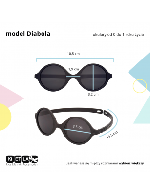 KiETLA, Okulary przeciwsłoneczne Diabola, 0-1, Denim