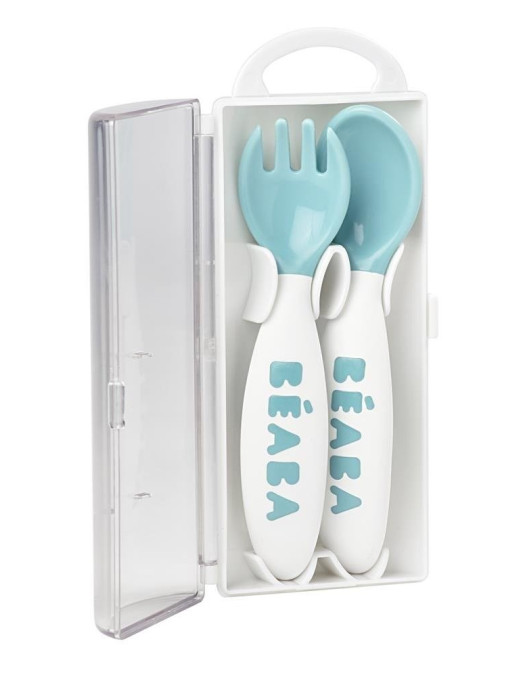 Beaba Sztućce plastikowe w etui blue