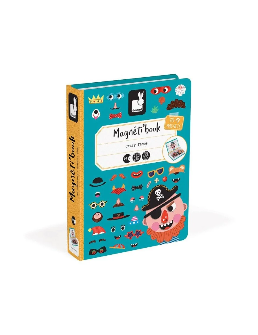 Magnetyczna układanka Śmieszne buzie Chłopiec Magnetibook, Janod