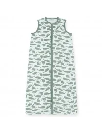 Jollein - Śpiworek niemowlęcy letni Summer hydrophilic WHALES ASH GREEN