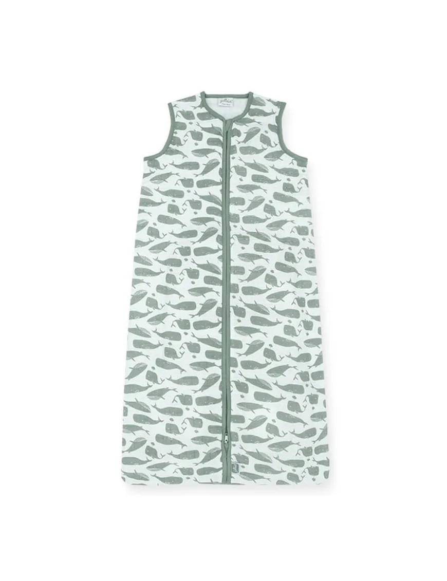 Jollein - Śpiworek niemowlęcy letni Summer hydrophilic WHALES ASH GREEN