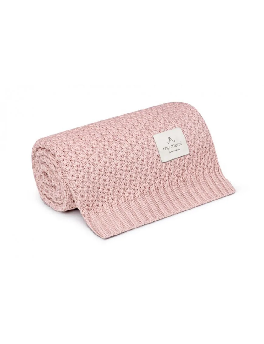 Bambusowy kocyk powder pink 80x100 - chain