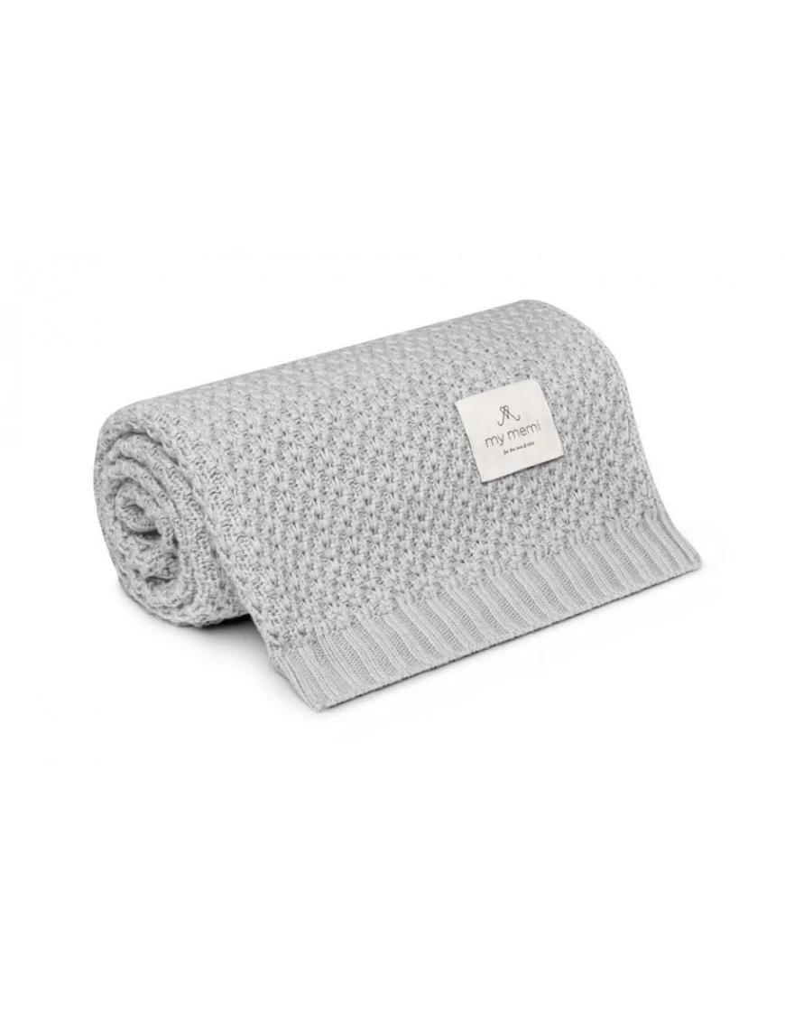 Bambusowy kocyk light grey 80x100 - chain