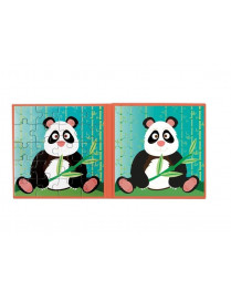 Scratch, Puzzle magnetyczne - książka podróżna Panda 2 obrazki 40 elem.