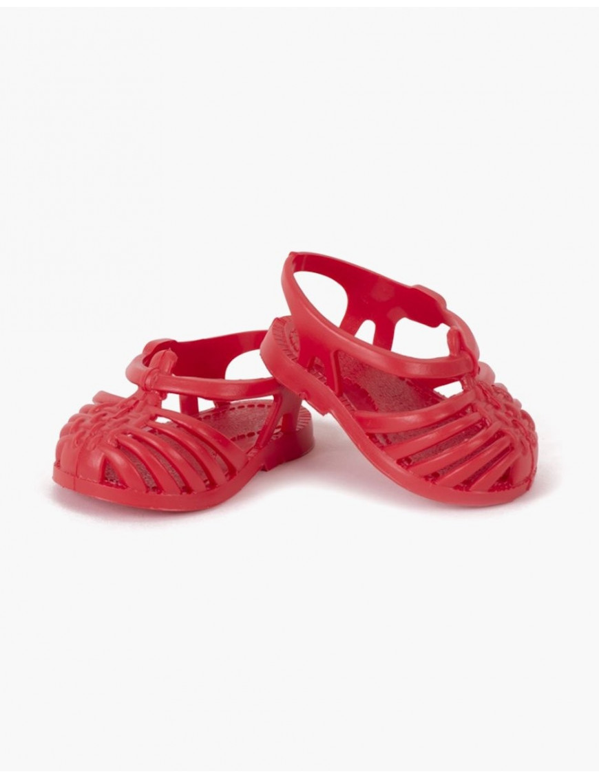 Sandałki czerwone dla lalki Minikane