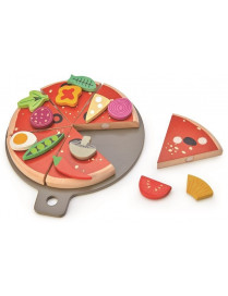 Drewniana pizza z dodatkami na rzepy, Tender Leaf Toys