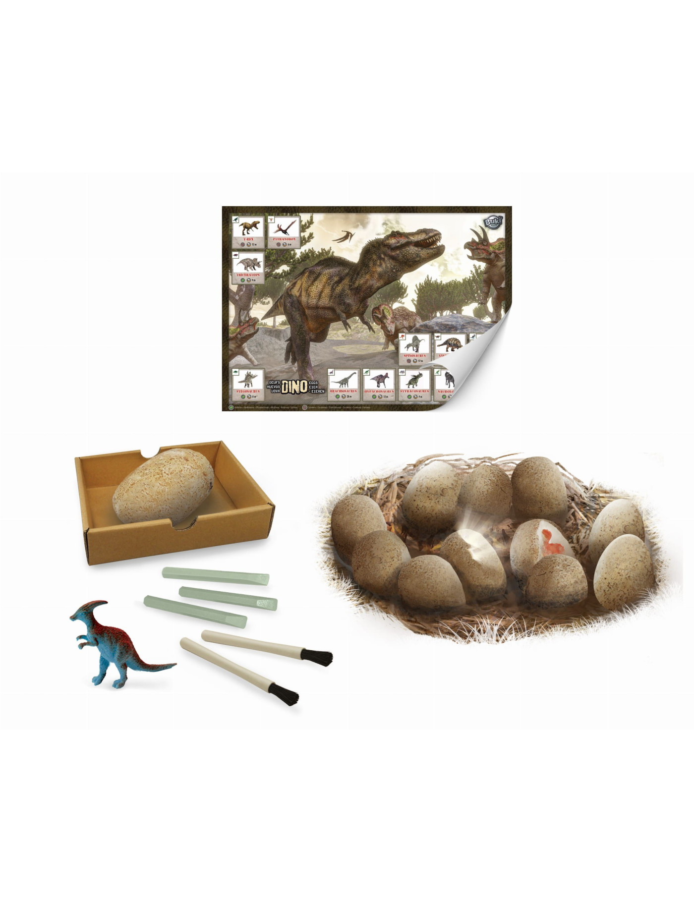 Mega paka jajek dinozaura - 12 sztuk Buki