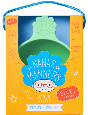 Nana's Manners Green miska silikonowa z przyssawką i uchwytem