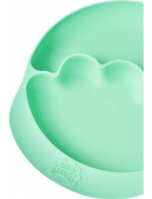 Nana's Manners green talerz silikonowy z przyssawką