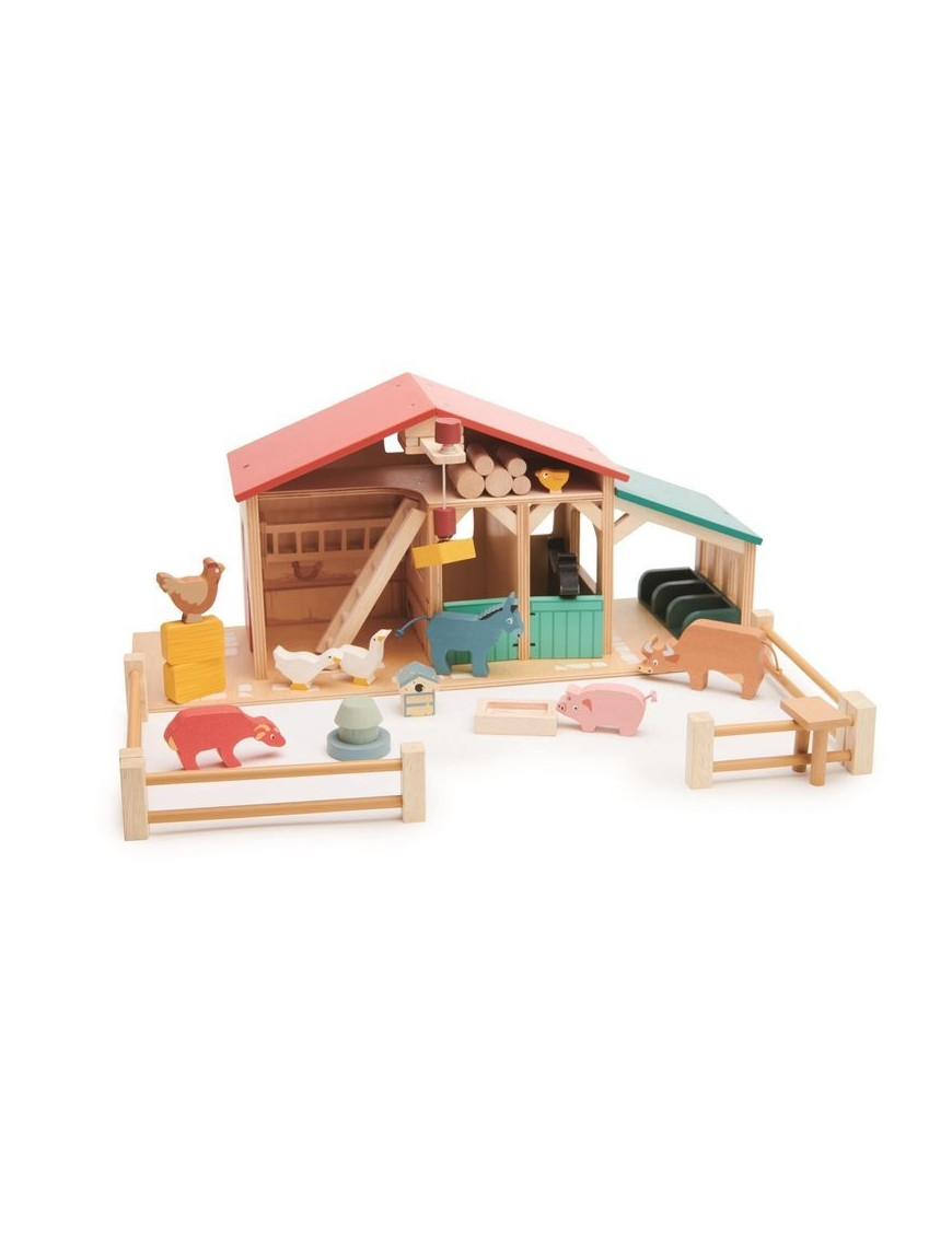 Drewniane figurki do zabawy - farma z zwierzątkami, Tender Leaf Toys
