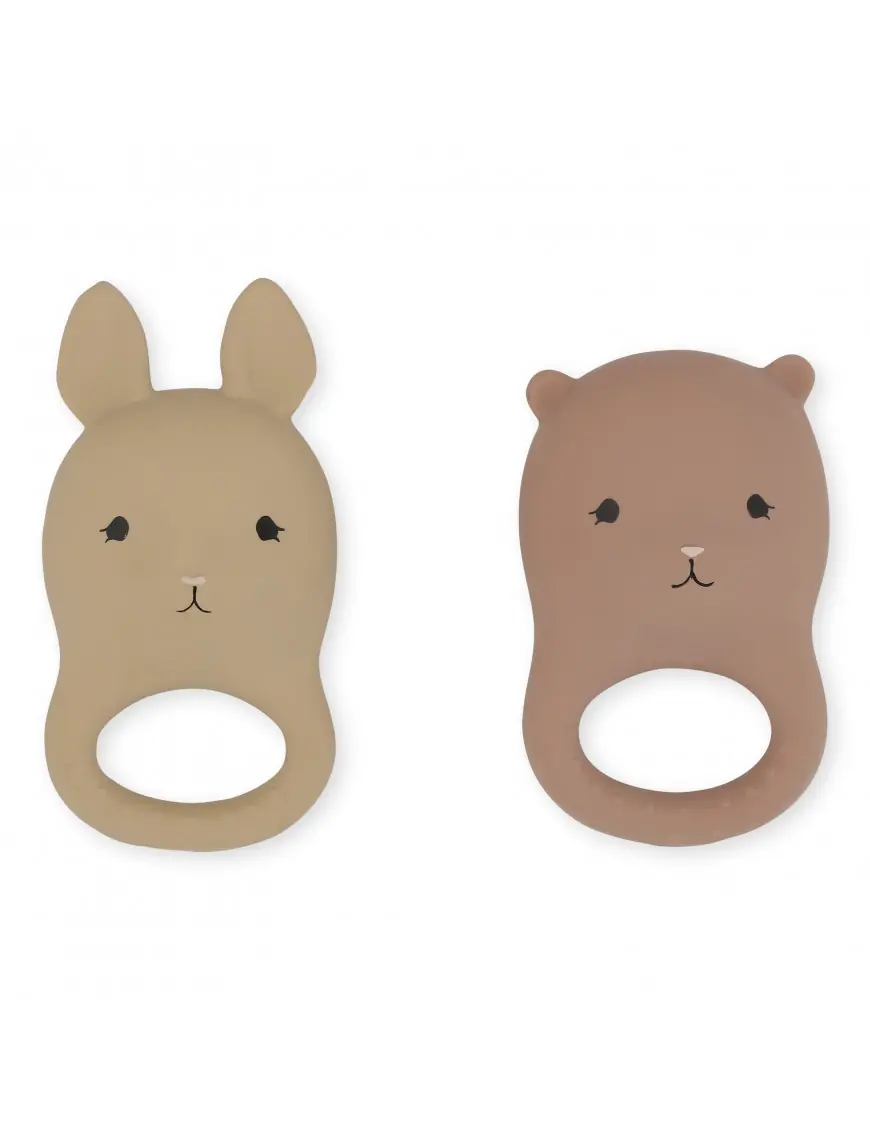 Zestaw gryzaków Rabbit/Bear, Konges Sløjd