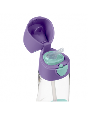 Butelka tritanowa ze słomką 450 ml, Lilac Pop, b.box
