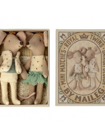 Myszki - Royal twins mice, Little sister and brother in box, Maileg