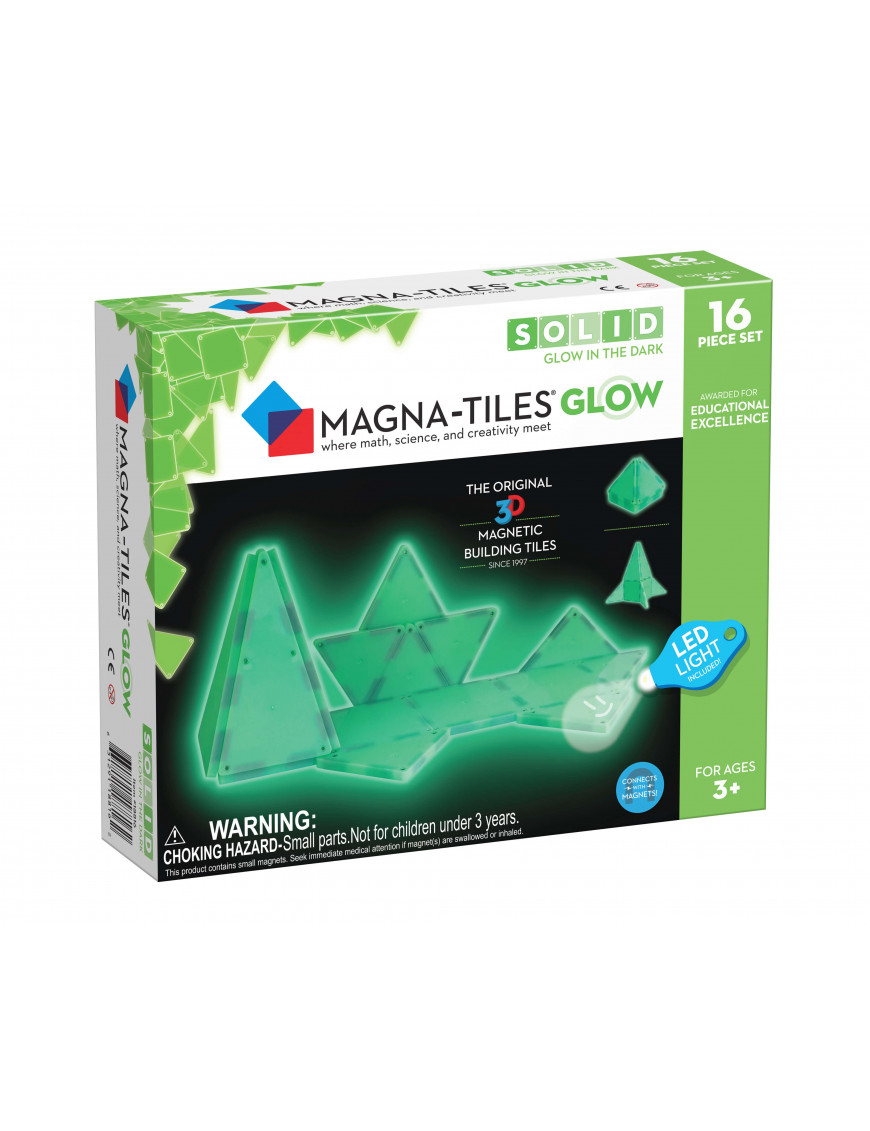Klocki magnetyczne świecące w ciemności 16 el. Glow, Magna-Tiles
