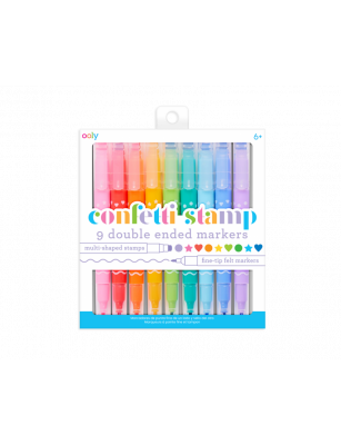 Flamastry dwustronne ze stempelkami - Confetti Stamp Ooly