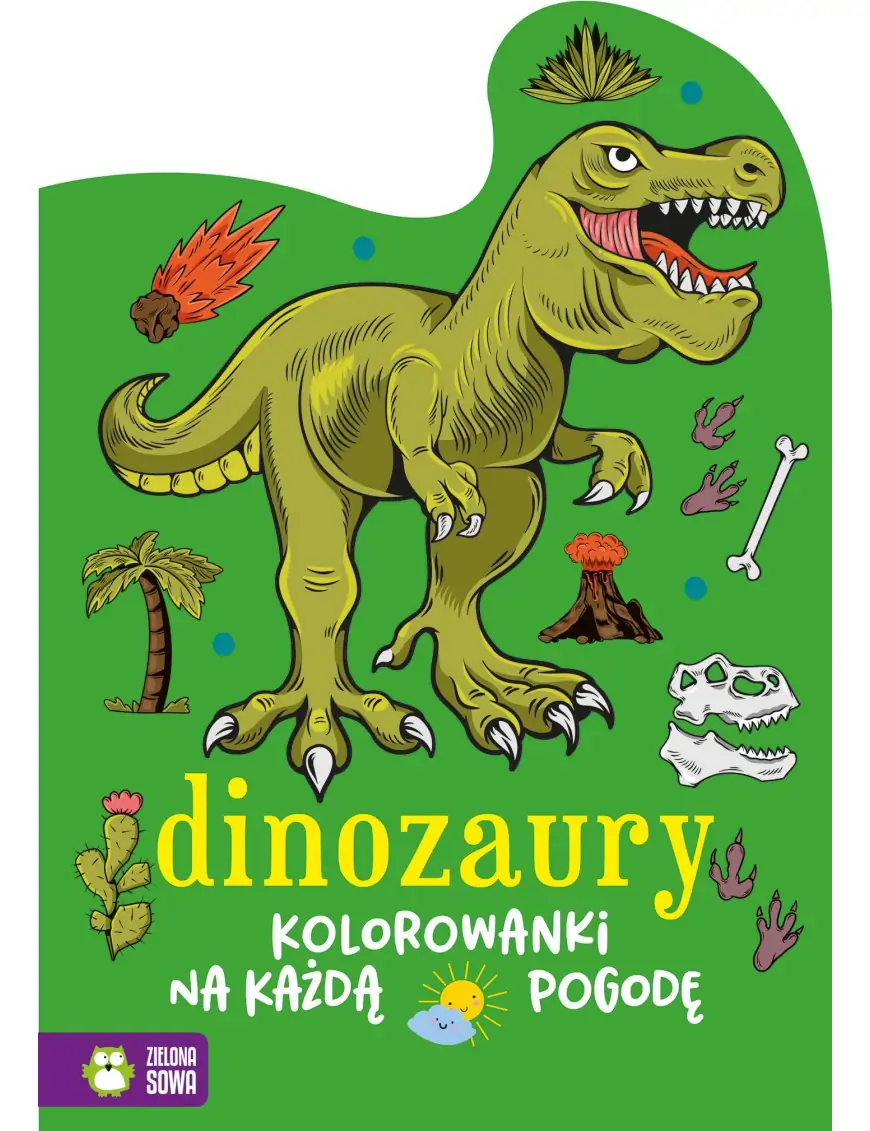 Kolorowanki na każdą pogodę. Dinozaury, Zielona Sowa