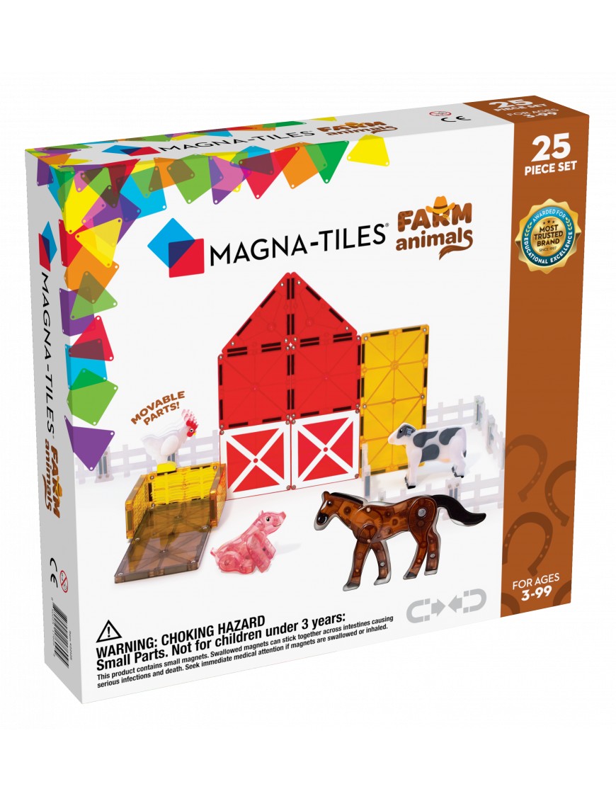 Klocki magnetyczne 25 el. Farm Animals, Magna Tiles