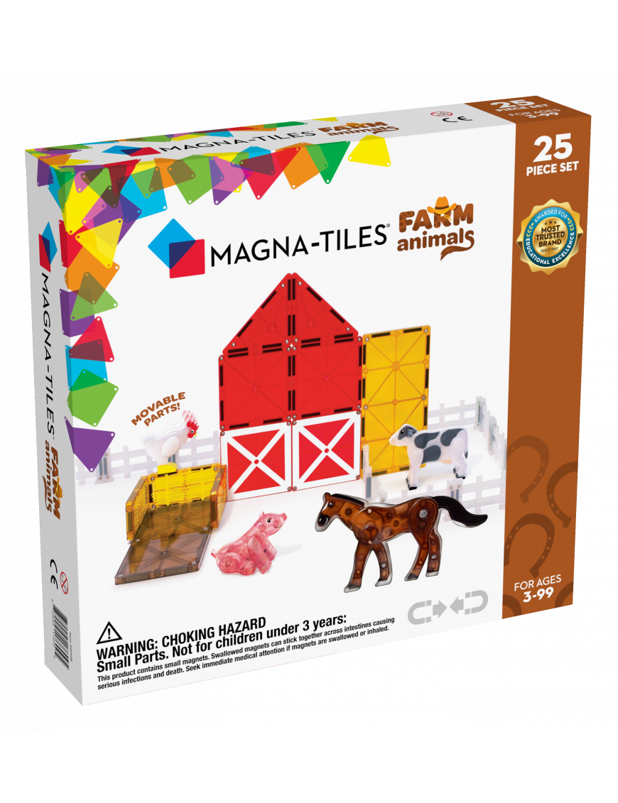 Klocki magnetyczne 25 el. Farm Animals, Magna Tiles