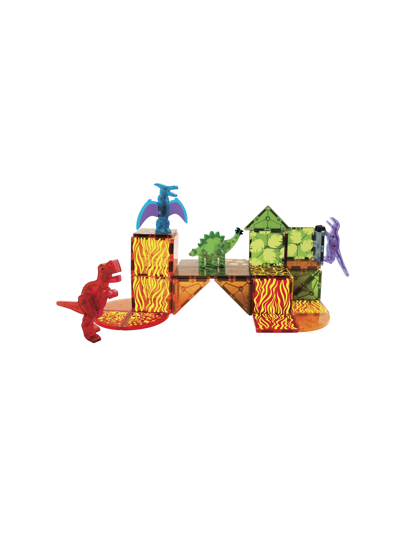 Klocki magnetyczne 40 el. z dinozaurami Dino World, Magna Tiles