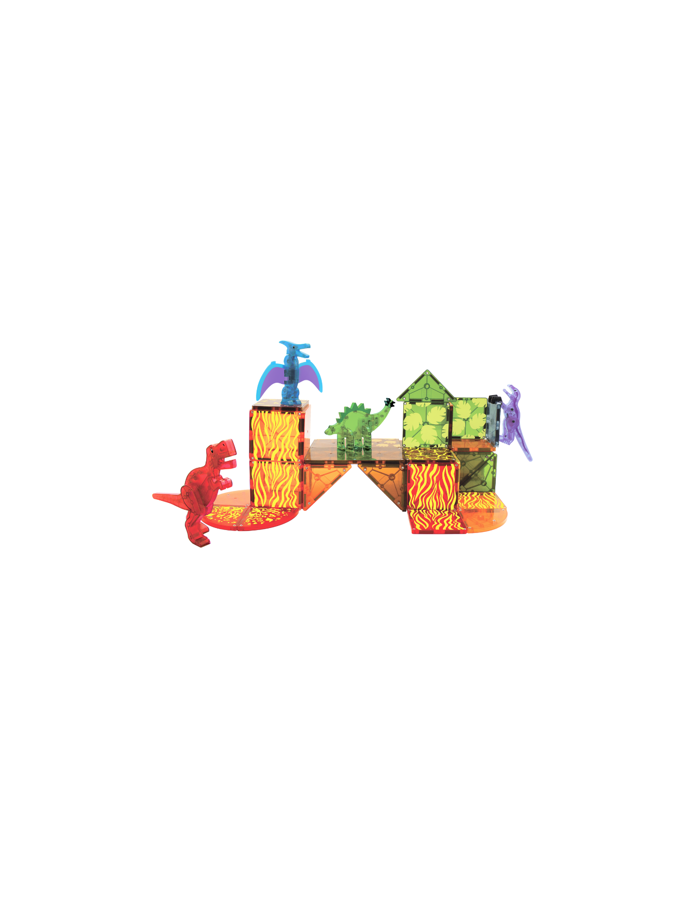 Klocki magnetyczne 40 el. z dinozaurami Dino World, Magna Tiles