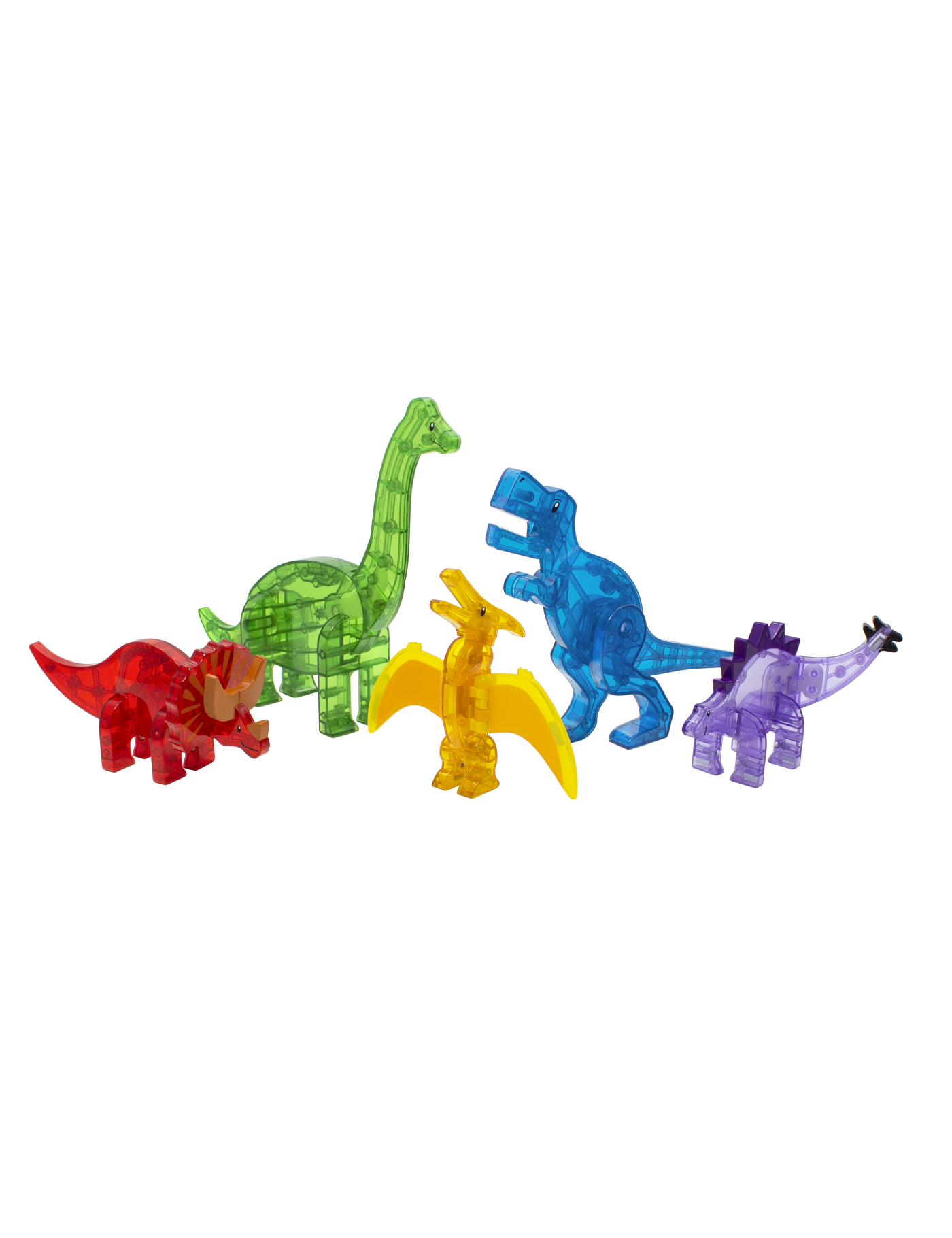 Klocki magnetyczne 5 el. Dinozaury Dinos, Magna Tiles Klocki magnetyczne 5 el. Dinozaury Dinos, Magna Tiles