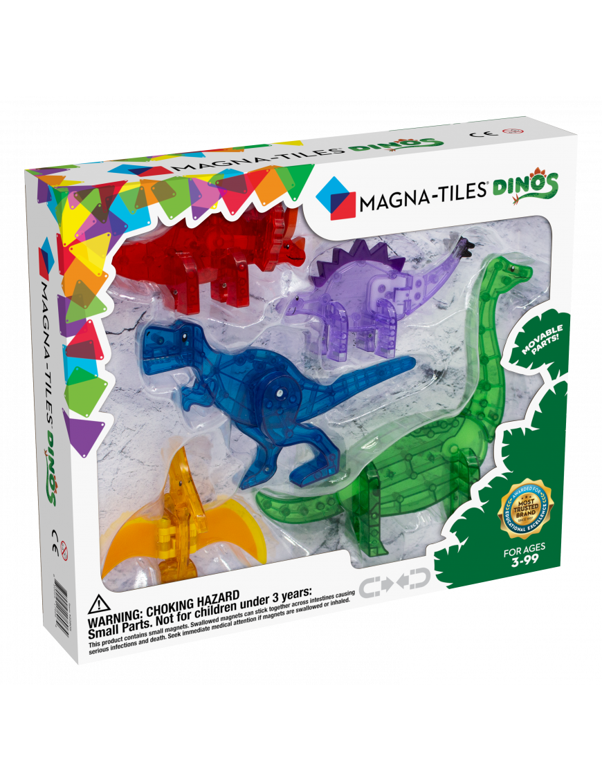 Klocki magnetyczne 5 el. Dinozaury Dinos, Magna Tiles
