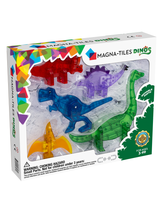 Klocki magnetyczne 5 el. Dinozaury Dinos, Magna Tiles