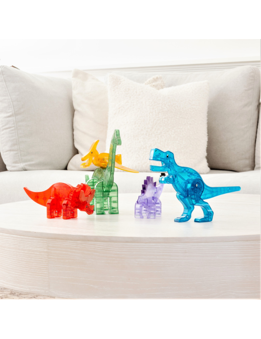 Klocki magnetyczne 5 el. Dinozaury Dinos, Magna Tiles