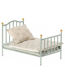 Maileg łóżko metalowe, Vintage bed Mouse - Mint