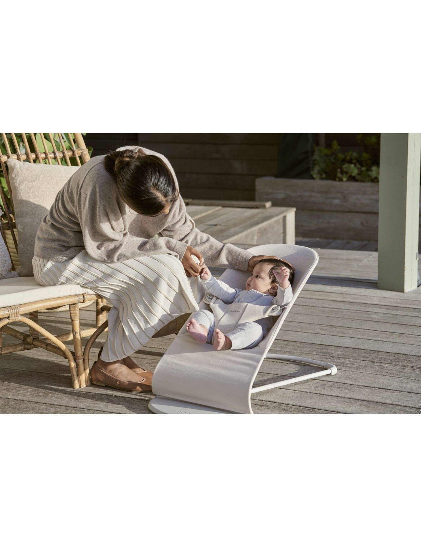 BABYBJORN - leżaczek BLISS 3D Jersey - Jasny Beż