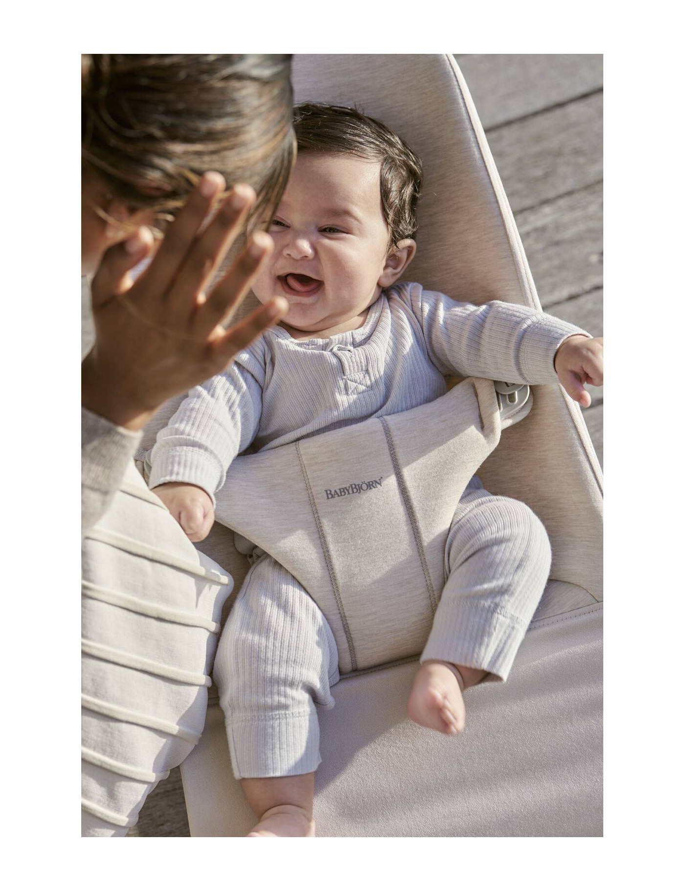 BABYBJORN - leżaczek BLISS 3D Jersey - Jasny Beż