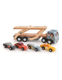 Drewniana laweta z samochodami, Tender Leaf Toys