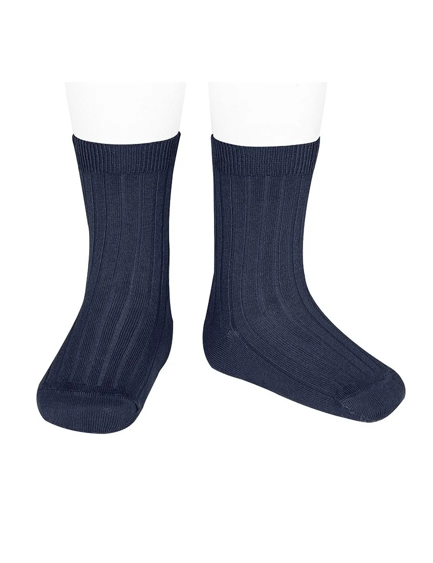 Skarpetki z prążkowanej bawełny, Condor, Navy Blue