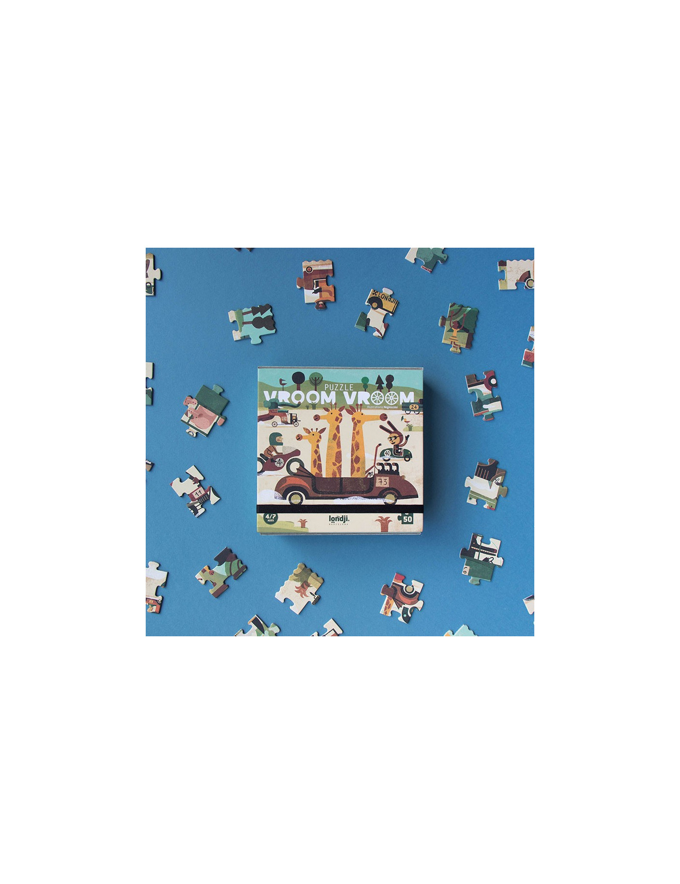 Puzzle dla dzieci, Wyścig, Vroom Vroom 50 elementów| Londji®