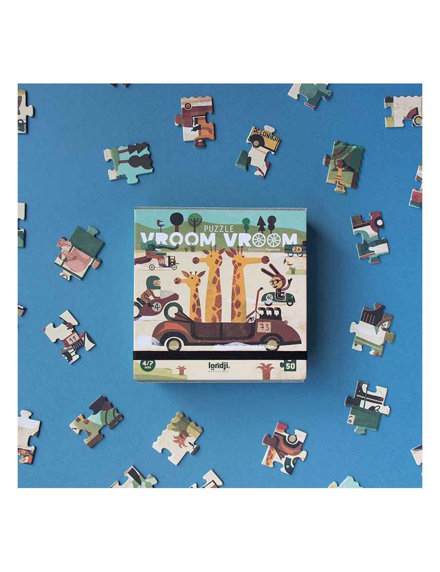Puzzle dla dzieci, Wyścig, Vroom Vroom 50 elementów| Londji®