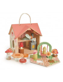 Przenośny, leśny domek z wyposażeniem i laleczkami, Tender Leaf Toys