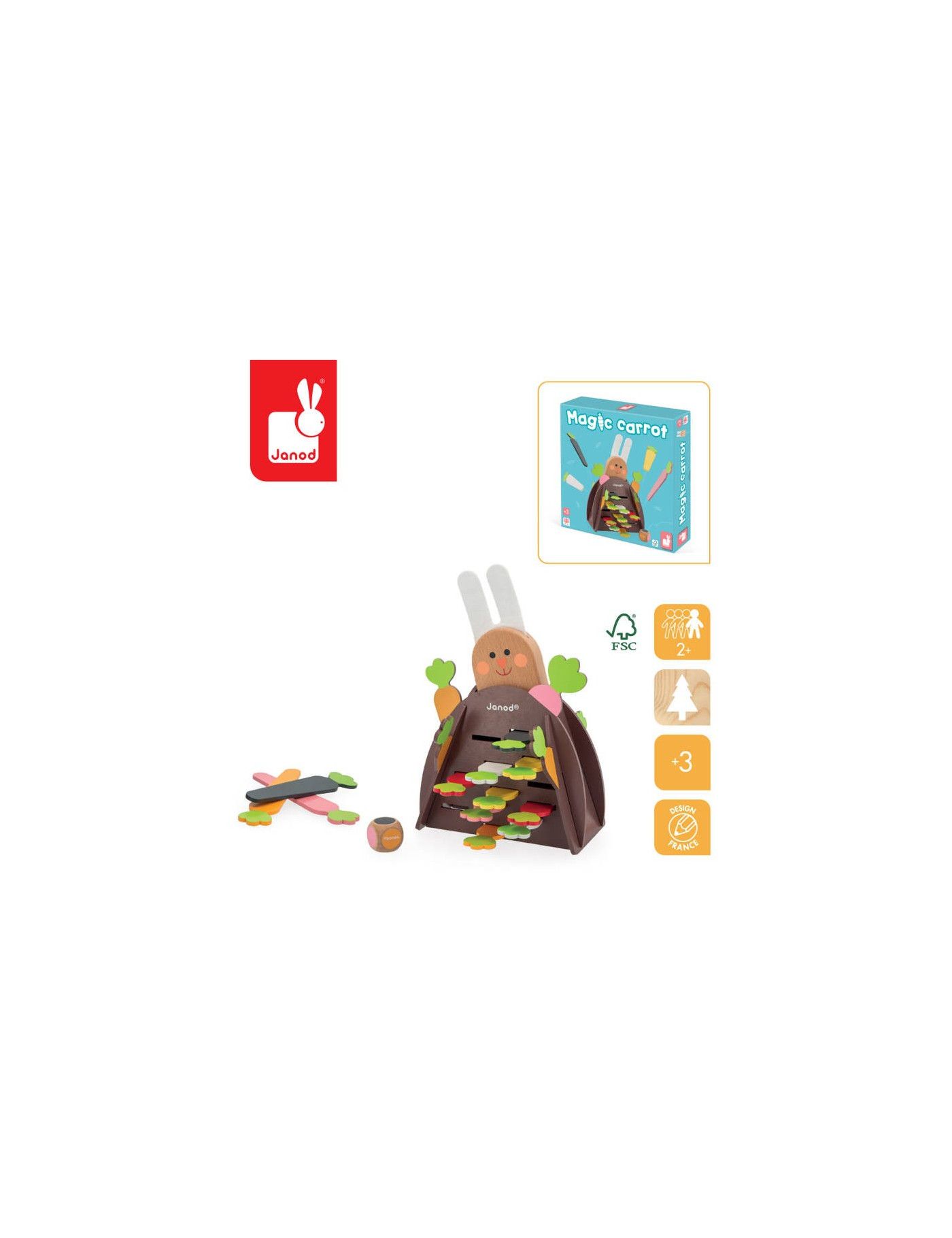 Gra strategiczna Magiczna marchewka 3+, Janod