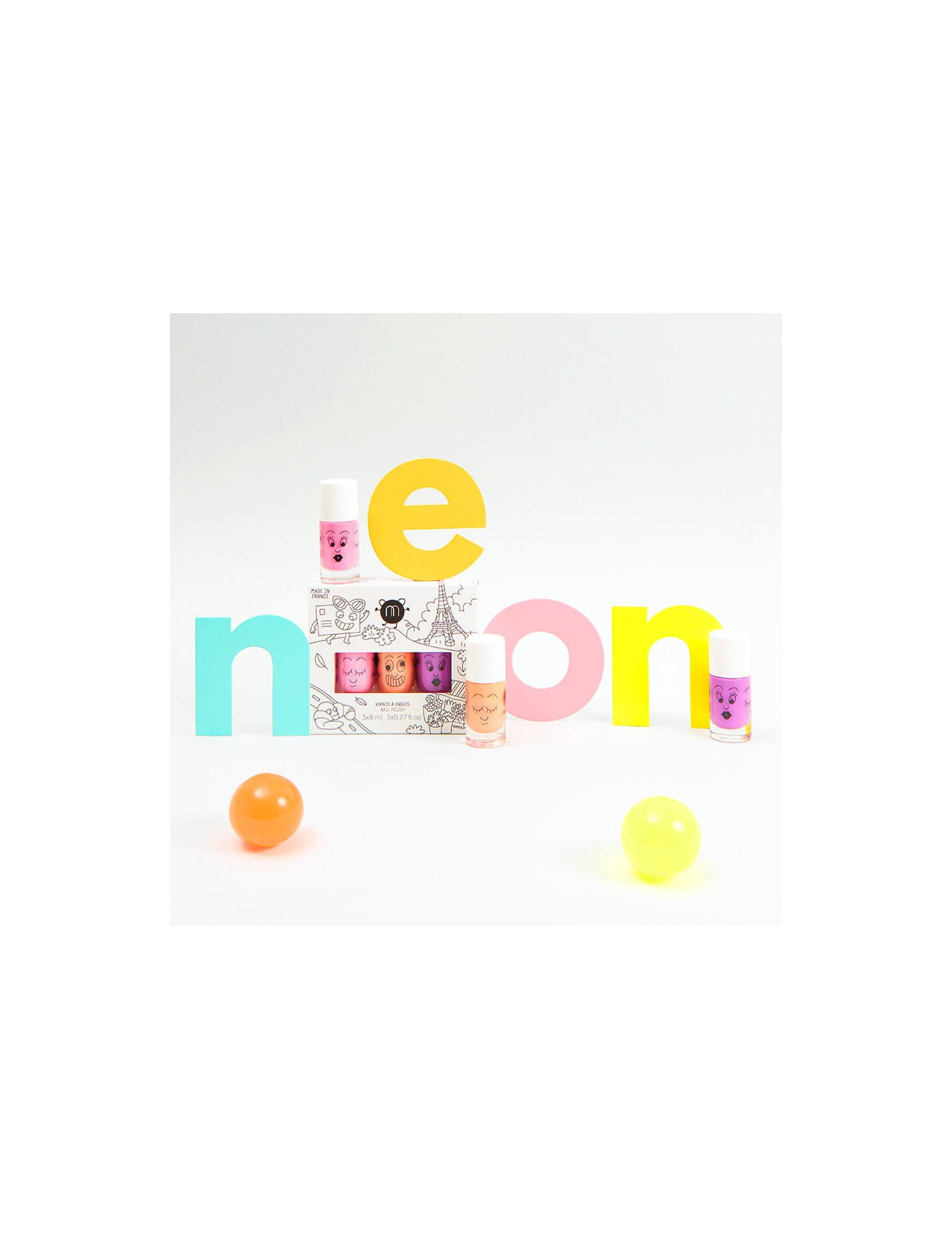 Nailmatic Paris Neon - Neony Paryża - zestaw 3 lakierów do paznokci